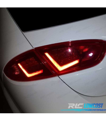 FANALI PER SEAT LEON 1P 09-12 LIGHT BAR ROSSO AFFUMICATO