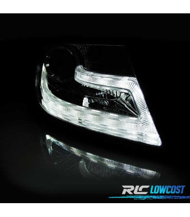 FARI AUDI A4 B8 07-11 LUCE DIURNA LED DRL SFONDO NERO