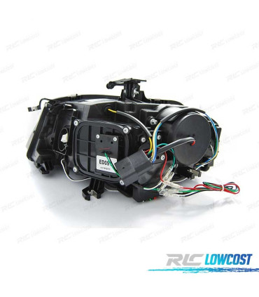 FARI AUDI A4 B8 07-11 LUCE DIURNA LED DRL SFONDO NERO