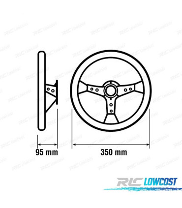 VOLANTE INVERTITO IN PELLE SINTETICA NERA CON BRACCI ARGENTATI E BORDO BIANCO WRC3
