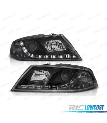 FARI SKODA OCTAVIA 05-08 LUCE DIURNA LED FONDO NERO