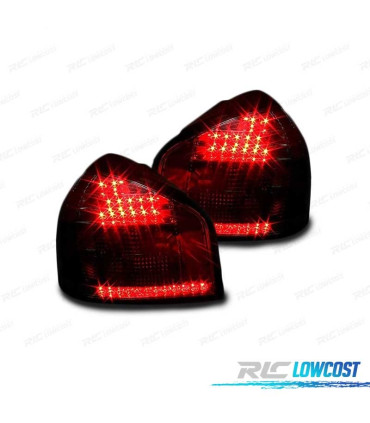 FANALI PER AUDI A3 8L 96-03 LED FUMÉ FONDO CROMATO