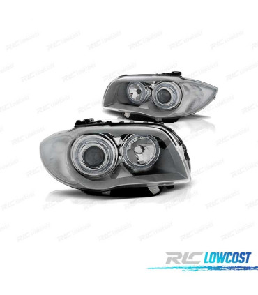FARI OCCHI ANGEL PER BMW 1 E81 E87 E88 04-11 CROMATO