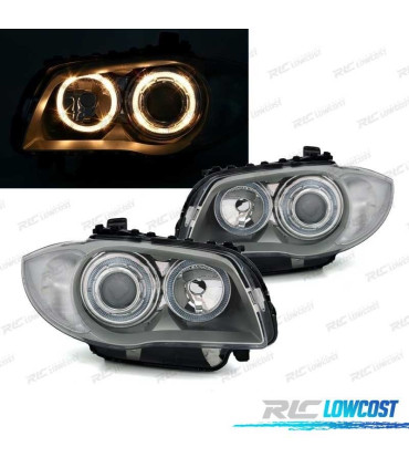 FARI OCCHI ANGEL PER BMW 1 E81 E87 E88 04-11 CROMATO