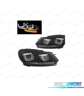 FARI PER VOLKSWAGEN VW GOLF MK6 08-12 LUCE DIURNA DINAMICA FONDO NERO