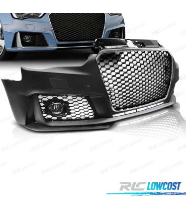 PARAURTI ANTERIORE PER AUDI A3 8V 12-16 LOOK RS3 CROMATO NERO