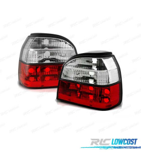 FANALI PER VOLKSWAGEN VW GOLF 3 91-97 ROSSO BIANCO LOOK LEXUS
