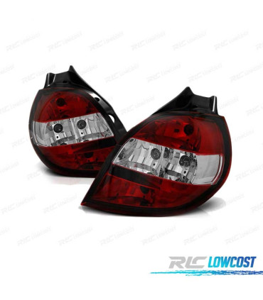FANALI PER RENAULT CLIO 3 05-09 ROSSO BIANCO LOOK LEXUS