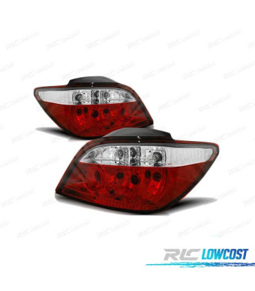 FANALI PER PEUGEOT 307 01-05 ASPECTO SUBARU VETRO ROSSO