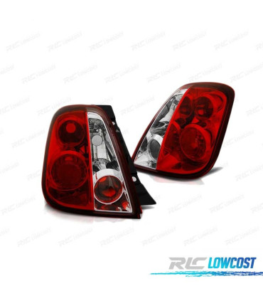 FARI PER FIAT 500 07- ROSSO BIANCO LOOK LEXUS
