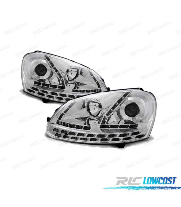 FARI LUCE DIURNA PER VOLKSWAGEN VW GOLF 5 03-08 CROMATI