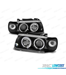 FARI OCCHI ANGEL PER VOLKSWAGEN VW POLO 6N HATCHBACK 94-99 NUOVA GENERAZIONE NERI