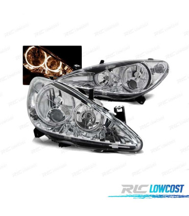 FARI OCCHI ANGELICI PER PEUGEOT 307 01-05 CROMATI