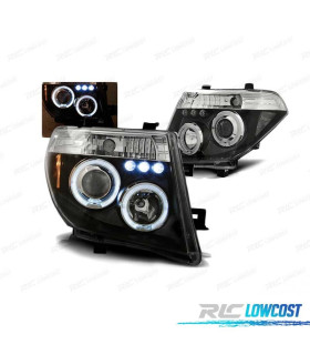 FARI PER NISSAN NAVARA D40 PATHFINDER 05-10 ANGEL EYES LED NERI