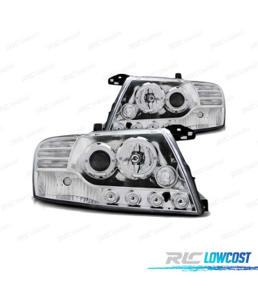 FARI OCCHI ANGEL MITSUBISHI PAJERO V60 00-06 LED CROMATI