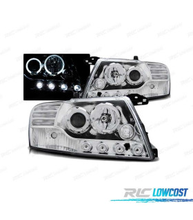FARI OCCHI ANGEL MITSUBISHI PAJERO V60 00-06 LED CROMATI