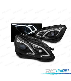 FARI PER MERCEDES W212 13-16 CON DRL LED NERI