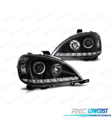 FARI PER MERCEDES ML W163 CLASSE M 98-01 DAYLIGHT NERI