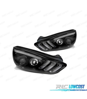 FARI DRL PER FORD FOCUS MK3 15-18 NERI CON FRECCIA DINAMICA