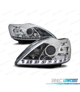 FARI PER FORD FOCUS II 08-10 DAYLIGHT LED CROMATO W M