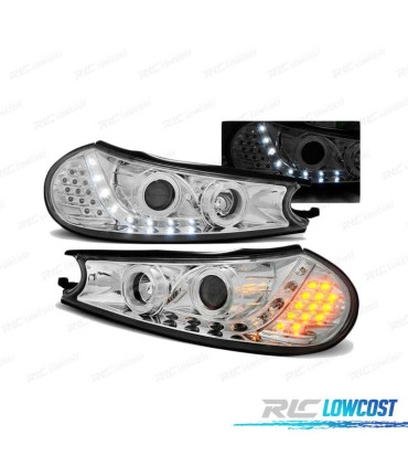 FARI DIURNI PER FORD MONDEO 96-00 CROMATI CON FRECCIA A LED