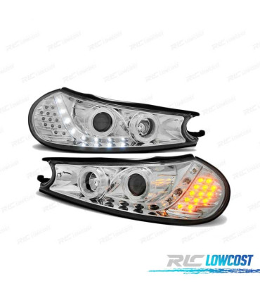 FARI DIURNI PER FORD MONDEO 96-00 CROMATI CON FRECCIA A LED