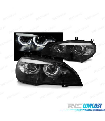 FARI XENO BMW X5 E70 07-10 ANGEL EYES 3D AFS NERO