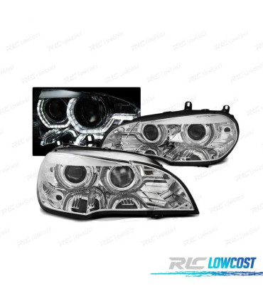 FARI DIURNI BMW X5 E70 07-10 DRL LED CROMATI AFS XENON
