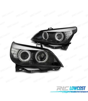 FARI BMW E60 E61 03-07 ANGEL EYES CCFL FRECCIA LED NERI