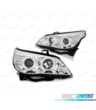 FARI BMW E60 E61 03-07 OCCHI ANGEL CCFL CON FRECCIA LED