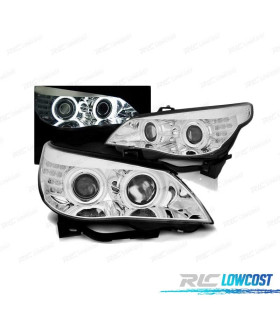 FARI BMW E60 E61 03-07 OCCHI ANGEL CCFL CON FRECCIA LED