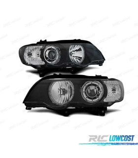 FARI OCCHI ANGEL LED NERI ADATTI A XENON BMW X5 E53 99-03