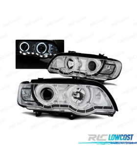FARI OCCHI ANGELICI PER BMW X5 E53 99-03 XENON CROMATI