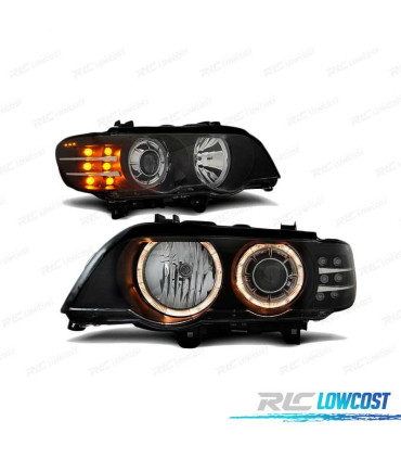 FARI OCCHI ANGEL CON FRECCIA A LED APTI PER XENON PER BMW X5 E53 99-03