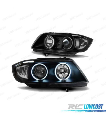 FARI BMW E90 E91 05-08 OCCHI ANGEL CCFL FONDO NERO