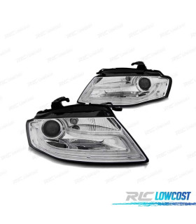 FARI A LED PER AUDI A4 B8 08-11 CON DRL TRU CROMATI ADATTABILI XENON ORIGINALE