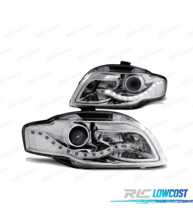 FARI AUDI A4 B7 04-08 LED LUCE DIURNA CROMATI DRL