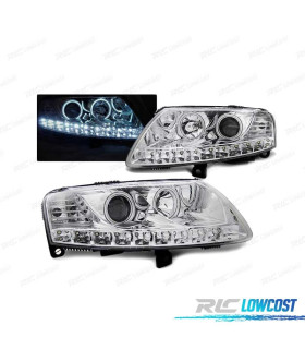 FARI OCCHI ANGELICI PER AUDI A6 C6 04-08 OCCHI ANGELICI LED CROMATI