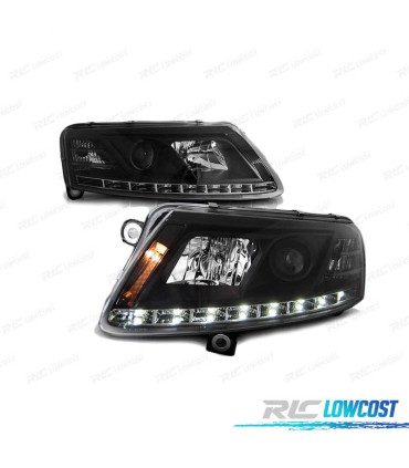FARI AUDI A6 4F C6 04-08 CON DRL LED LUCE DIURNA VERA FONDO NERO ADATTABILI XENON DI ORIGINE D2S