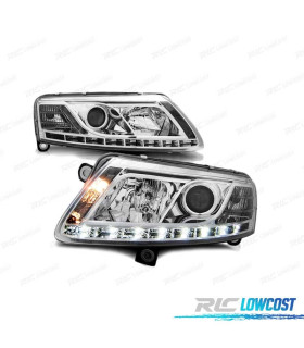 FARI AUDI A6 C6 04-08 CON DRL TRU CROMATI
