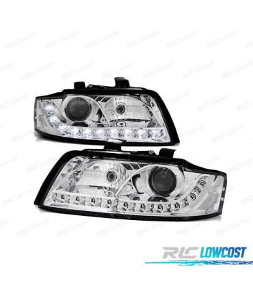 FARI FENDINEBBIA LUCE DIURNA LED AUDI A4 00-04 CROMATI