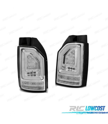 FANALI PER VOLKSWAGEN VW T6 15-19 CROMATI CON FRECCIA LED DINAMICA OEM LAMPADINA