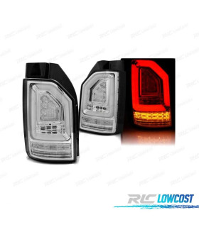FANALI PER VOLKSWAGEN VW T6 15-19 CROMATI CON FRECCIA LED DINAMICA OEM LAMPADINA