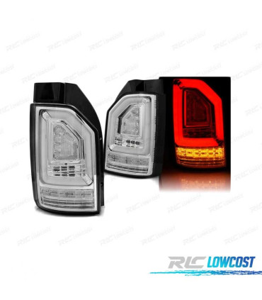 FANALI PER VOLKSWAGEN VW T6 15-19 CROMATI CON FRECCIA LED DINAMICA OEM LAMPADINA