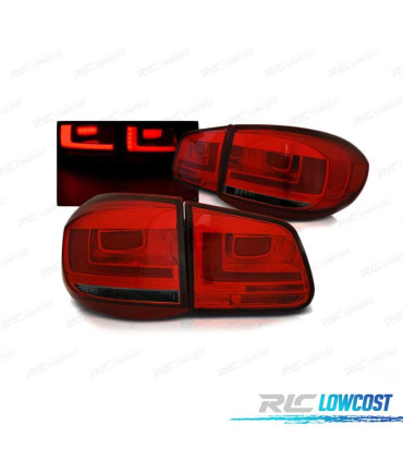 FANALI A LED BAR PER VOLKSWAGEN VW TIGUAN 07-11 ROSSO AFFUMICATO