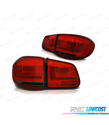FANALI A LED BAR PER VOLKSWAGEN VW TIGUAN 07-11 ROSSO AFFUMICATO