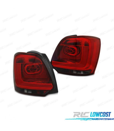 FANALI VOLKSWAGEN VW POLO 6R 09-13 BAR LED ROSSO AFFUMICATO