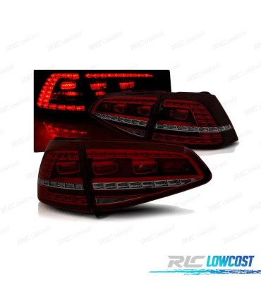 FANALI PER VOLKSWAGEN VW GOLF 7 12-17 LOOK GTI ROSSO AFFUMICATO
