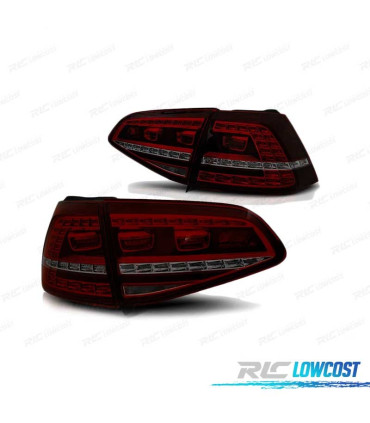 FANALI PER VOLKSWAGEN VW GOLF 7 12-17 LOOK GTI ROSSO AFFUMICATO