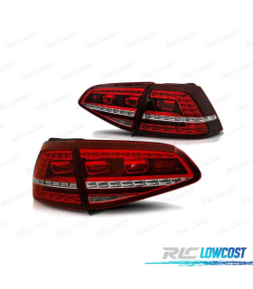 FANALI FULL LED PER VOLKSWAGEN VW GOLF 7 12-17 LOOK GTI ROSSO BIANCO
